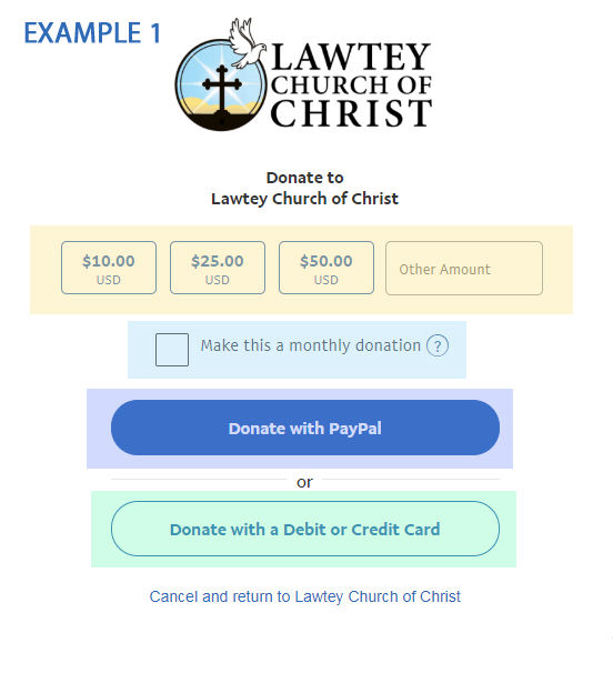 Example of Lawety CoC Pay Pal Donation Page