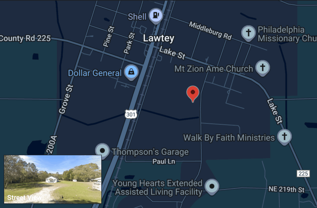 screen shoot of Lawety Church google map location